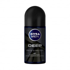 Deodorant Roll On Anti-Perspirant NIVEA Men Deep Dry &amp;amp; Clean Skin Feeling, 50 ml, Protectie pana la 48h, Deodorante, Deodorant Roll On, Deodorante Bar foto
