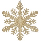 Decoratiune brad fulg de zapada, 30cm, auriu cu sclipici Household NewTrend