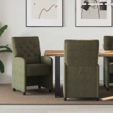 vidaXL Scaune de dining cu roți 2 pcs Verde militar 58 x 67 x 97 cm 42017864