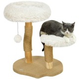 PawHut Turn pentru pisici, 61,5 cm, cu pat pentru pisici, turn pentru zg&acirc;riat, platformă de sărituri, minge de jucărie, pentru pisici de p&acirc;nă la 5 kg,