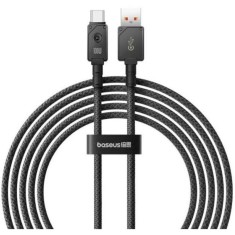 Cablu alimentare si date Baseus Unbreakable, Fast Charging Data Cable pt. smartphone, USB la USB Type-C 100W, 2m, braided aliaj zinc, negru