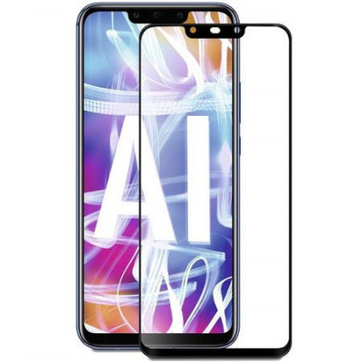 Folie sticla FULL GLUE Huawei MATE 20 Lite GloMax 5D Negru lipici toata supraf foto