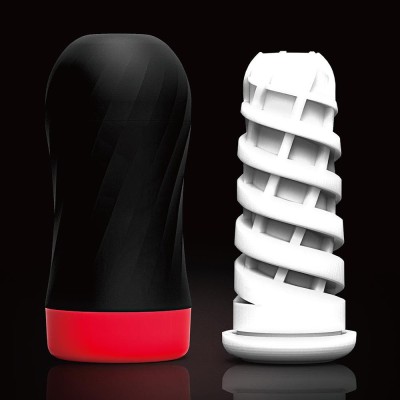 Air-Tech Twist Tickle - Masturbator negru, 17 cm foto