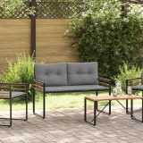 vidaXL Bancă cu strat din lemn cu pernă Gri deschis 114 x 55 x 77 cm 42026938