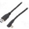 Cablu USB A mufa, USB C mufa in unghi, USB 1.1, USB 2.0, USB 3.0, lungime 1m, negru, Goobay - 66501
