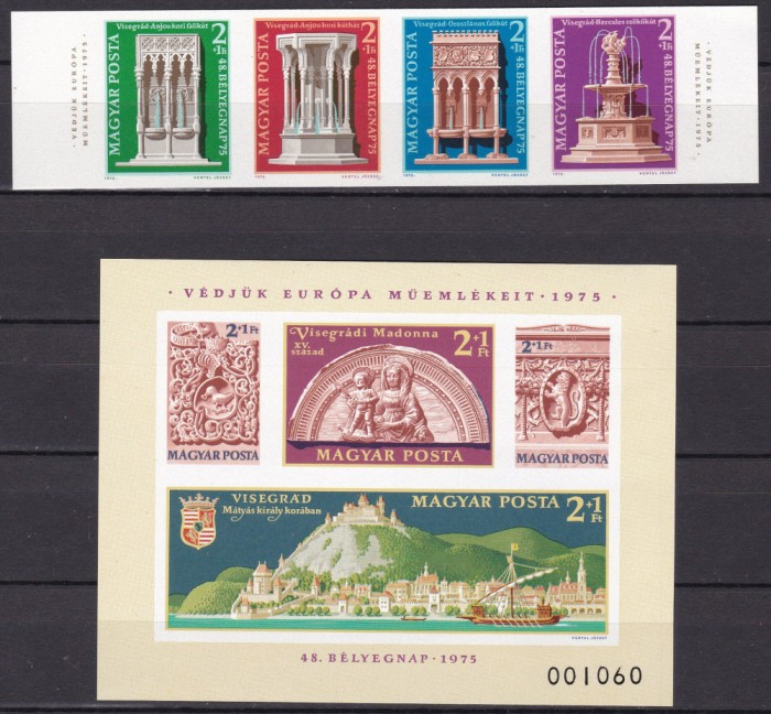 Ungaria 1975 ziua marcii MI 3060-3063 B+ bl. 115 B MNH nedant.