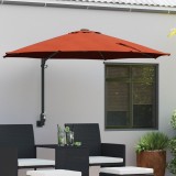 vidaXL Umbrelă de grădină montată pe perete cu LED-uri Teracotă 248 cm