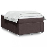 vidaXL Pat box spring cu saltea, maro &icirc;nchis, 120x190 cm, textil 3285459