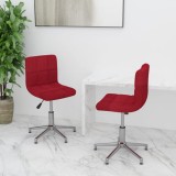 Cumpara ieftin Scaune de bucătărie pivotante, 2 buc., roșu vin, textil