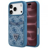Husa pentru Apple iPhone 18 Pro Max / 17 Pro Max, Guess, 4G Double Card Triangle, Albastra
