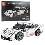 Set de constructie masina de curse GT 1:14, alb, 1268 bucati, Lean 23707