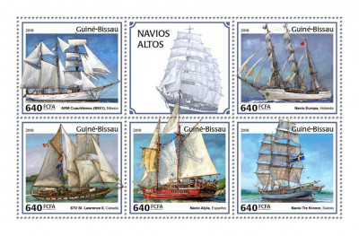 GUINEEA-BISSAU 2018 - Nave cu panze / set complet colita + bloc MNH foto