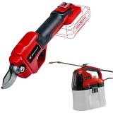 Einhell GE-LS 18 Li + GE-WS 18/75 Li PXC - Foarfeca pentru crengi fara acumulatori si incarcator Li-Ion 18 V - Ah 28 mm + Pulverizator 2.5 bar 7.5 l