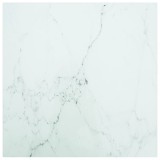 Blat masă alb 60x60cm 6mm sticlă securizată, design de marmură