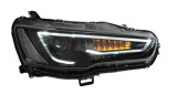 Set faruri Mitsubishi Lancer, 03.2007-05.2017, montare fata, stanga+dreapta, indicator dinamic; D2H+LED; manual; fara becuri; Tuning; halogen, Vland
