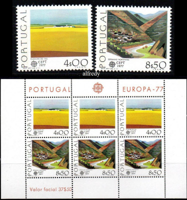 Portugalia 1977, EUROPA CEPT, serie neuzata, MNH foto