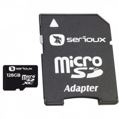 Micro secure digital card serioux 128gb uhs-i sftf128ac10 clasa 10 cu adaptor sd foto