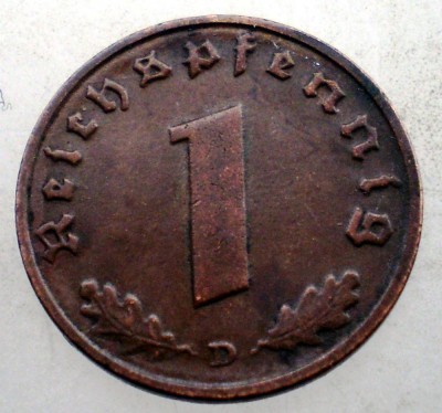 2.443 GERMANIA 1 REICHSPFENNIG 1937 D foto