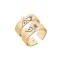 Nola - Set inele personalizate cu litera reglabile din argint 925 placat cu aur galben 24K