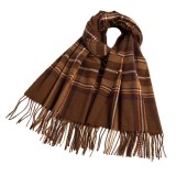 Cumpara ieftin Fular Cashmere in carouri maro