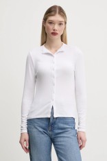 Abercrombie &amp; Fitch bluza femei, culoarea alb, neted, KI139-5202