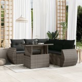 Set mobilier gradina cu perne, 6 piese, gri, poliratan GartenMobel Dekor, vidaXL