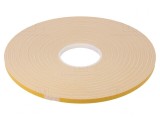Bandă dublu adezivă acrilică albă 9mm x 50m