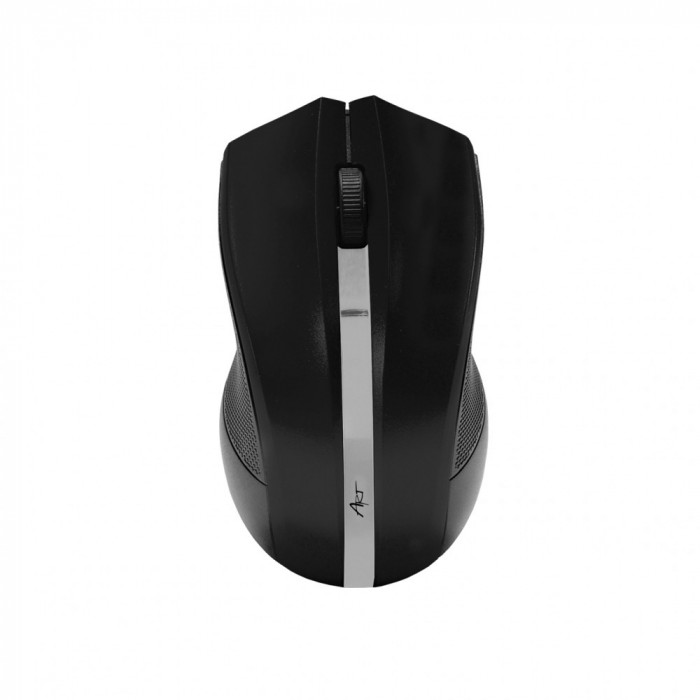Mouse Optic Wireless Negru, 800 DPI, Mărime Mare, Navigare Precisă și Confortabilă