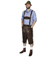 Pantaloni bavarezi cu palarie pentru Oktoberfest marimea L foto