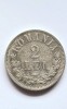 ROMANIA - 2 Lei 1876 , moneda de argint in stare foarte buna. Piesa rara !, Nichel