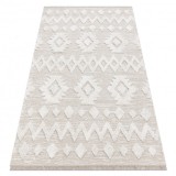 Covor ECO SISAL MOROC 22319 romburi boho franjuri - structural bej / cremă, 155x220 cm