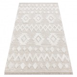 Covor ECO SISAL MOROC 22319 romburi boho franjuri - structural bej / cremă, 136x190 cm