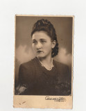 Poza veche de epoca, portret tanara doamna studio foto Craiova