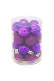 Set globuri cu sclipici pentru bradul de Craciun, xmas, Mov, 3 cm, 20 buc