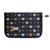 Penar neechipat Prestige Cats, 1 compartiment, 2 extensii, negru,20x14x4 cm