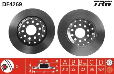 TRW DF4269 Disc frana foto