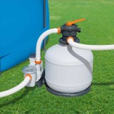Pompă filtrare nisip Bestway Flowclear 11355 L/h, 7570 L/h debit, 500W, Timer, Valvă 6 poziții, Compatibilă piscine 1100-60500L