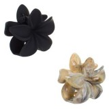Clame păr floare, Set 2 buc, 8cm, Negru mat &amp; marble, CMCLASS