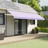 vidaXL P&acirc;nză de rezervă fald copertină, albastru și alb 5 m dungi 367748