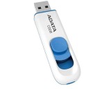 MEMORIE USB 2.0 ADATA 64 GB, retractabila, carcasa plastic, alb / albastru, &quot;AC008-64G-RWE&quot; (timbru verde 0.03 lei)