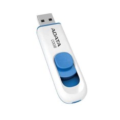 MEMORIE USB 2.0 ADATA 64 GB, retractabila, carcasa plastic, alb / albastru, &quot;AC008-64G-RWE&quot; (timbru verde 0.03 lei)