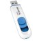 MEMORIE USB 2.0 ADATA 64 GB, retractabila, carcasa plastic, alb / albastru, &quot;AC008-64G-RWE&quot; (timbru verde 0.03 lei)