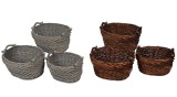 Set 6 cosuri depozitare lemn rachita 34 x 24 x 19, 40 x 31 x 21, 46 x 36 x 23 cm