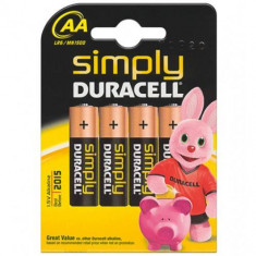 Baterii alcaline Duracell AA R6 4buc