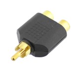 Adaptor RCA tata - 2 X RCA mama, gold - 401619