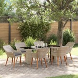 vidaXL Set dining pentru exterior 7 pcs Gri deschis 190 x 80 x 74 cm