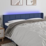 Gossi tablie de pat cu led, albastru, 183x16x78/88 cm, textil