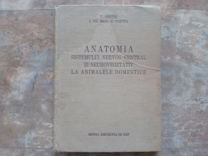 ANATOMIA SISTEMULUI NERVOS CENTRAL SI NEUROVEGETATIV LA ANIMALELE DOMESTICE de V. GHETIE , I. TH. RIGA SI E. PASTEA , 1956