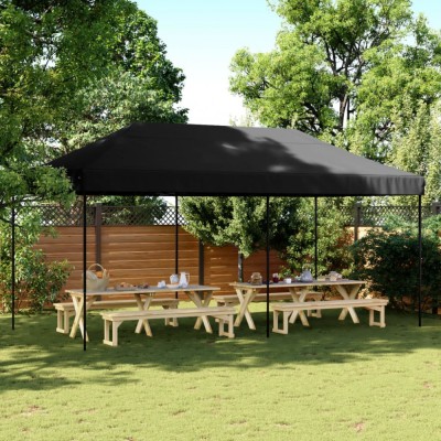 Gossi cort de petrecere pliabil pop-up, 580x292x315 cm, negru foto