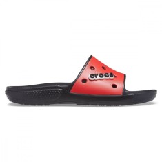 Papuci Crocs Classic Crocs Colorblock Slide Negru - Black/Flame foto